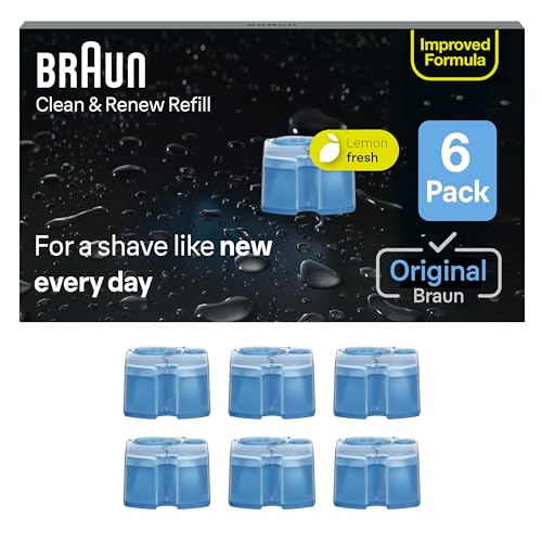 Braun Clean & Renew Refill Cartridges CCR, Replacement Shaver Cleaner Solution for Clean&Charge Cleaning System, Pack of 6 Beauty and Personal Care Braun Default Title