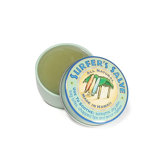 Island Soap & Candle Works Surfer's Salve - All Natural Skin Soothing Balm - Moisturizing Anti-Chafing Ointment for Insect Bites, Sunburn, Windburn