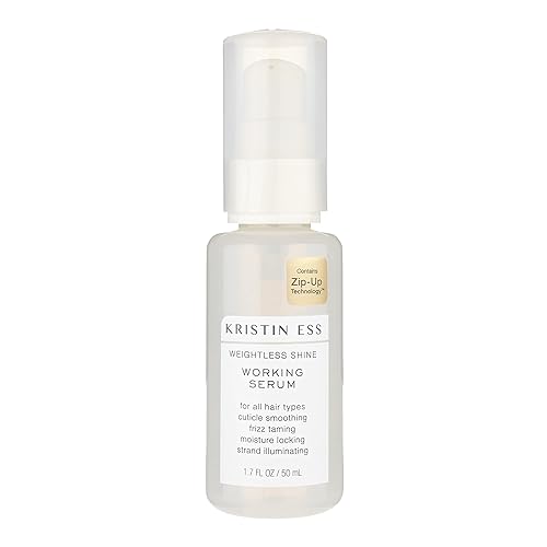 Kristin Ess Hair Weightless Shine Working Hair Serum for Dry Damaged Hair - Frizz Taming, Anti Breakage, Moisture Locking + Shine Enhancing - Color +
