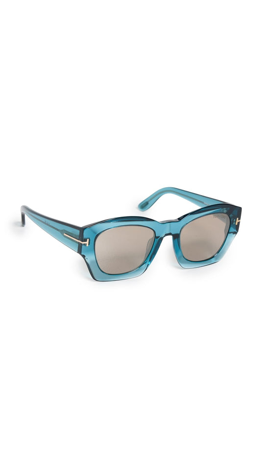 Tom Ford Women's Guilliana Sunglasses, Shiny Blue/Roviex Mirror, One Size