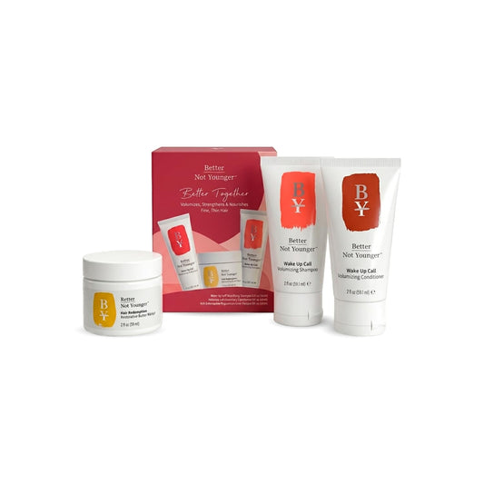 Better Not Younger Discovery Kit - Strength & Volume, Includes Hair Redemption Restorative Butter Masque, 2 Fl Oz Wake Up Call Volumizing Shampoo