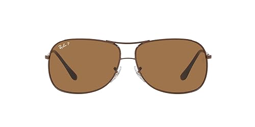 Ray-Ban RB3267 Metal Aviator Sunglasses, Brown/Polarized Brown, 64 mm