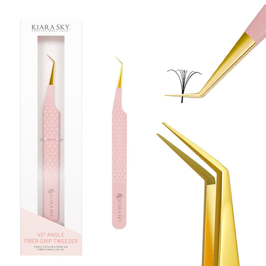 KIARA SKY LASH Tweezer for Eyelash Extensions - Precision Fiber Tip Grip - Volume, Mega Volume, and Lash Removal Fills - Comfortable Ergonomic Design Beauty and Personal Care KIARA SKY