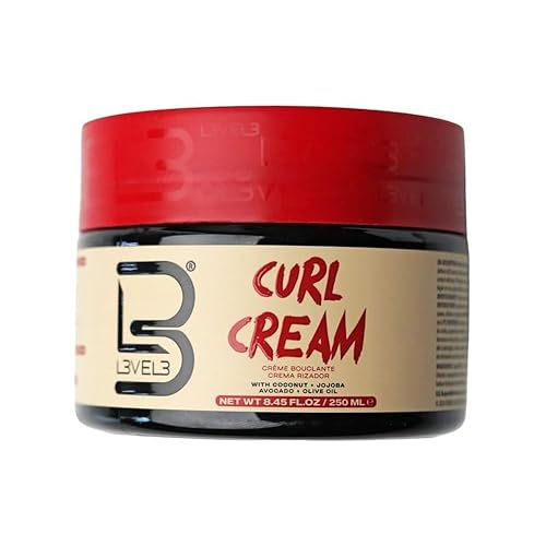 Level 3 Hydrating Curl Cream - With Coconut and Jojoba Oil for Coily and Curly Hair - Lock In Moisture and Shine
