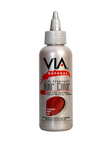 Via Natural Semi-Permanent Hair Color, 4oz - Sunset Red #60