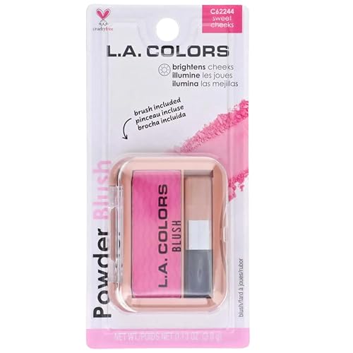 L.A Colors Powder Blush with Applicator, C62244 sweet cheeks, 0.13 Oz