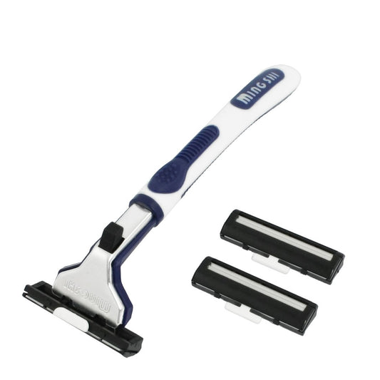 Ruilogod Men White Blue Non- Plastic Handle Manual Shaver w 3 Blades (id: eaf ddb 297 bc5 385 Beauty and Personal Care Ruilogod