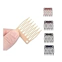 50 Plastic Wig Combs - 7-Teeth Hair Clips for Wig Making and Accessorizing (Blonde)