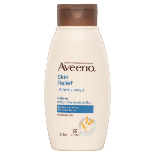 Aveeno Skin Relief Body Wash, Fragrance Free, 12 Ounce (Pack of 12)