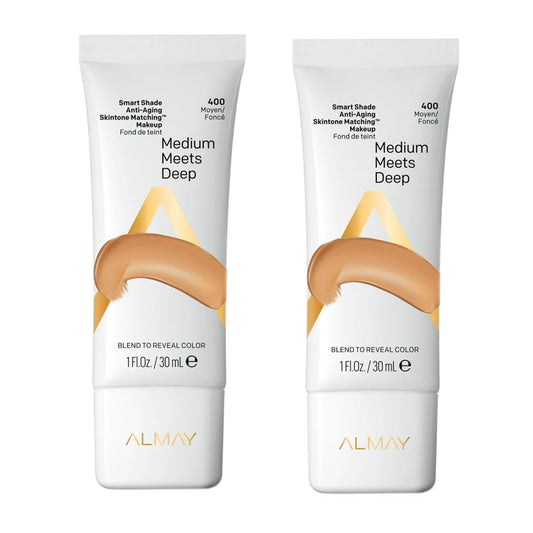 Pack of 2 Almay Smart Shade Anti-Aging Skintone Matching Makeup, Medium Meets Deep 400