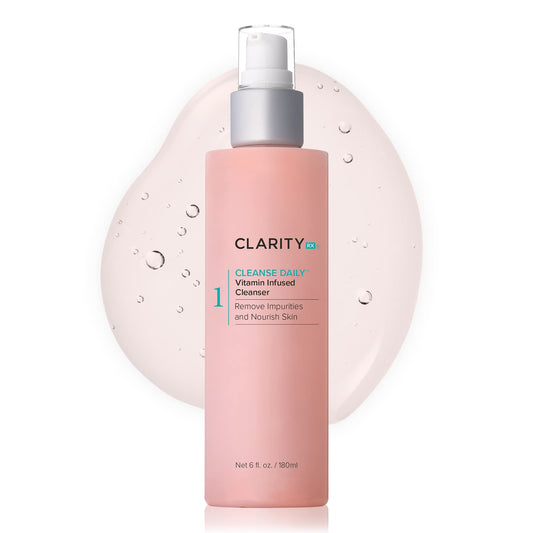 ClarityRx Cleanse Daily Face Wash, 6 Fl Oz, Vitamin-Infused Natural, Plant-Based Moisturizing Facial Cleanser with Vitamins & Antioxidants, Deep