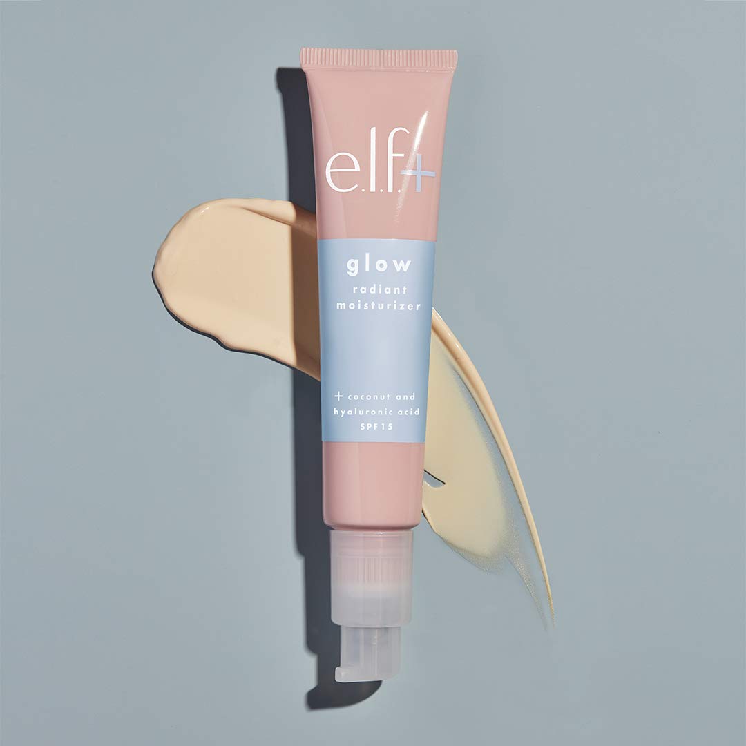 e.l.f. Glow Radiant Moisturizer SPF 15, Hydrating Moisturizer With SPF, Instant Glow, Infused With Hyaluronic Acid, Vegan & Cruelty-Free, 1.2 Fl Oz