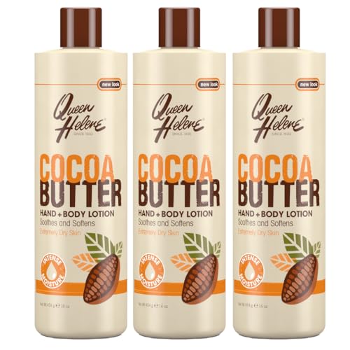 Queen Helene Cocoa Butter Hand & Body Lotion - Ultra Moisturizing Formula for Smooth Radiant Skin, 16 oz, Pack of 3