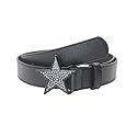 UICIOP Kawaii Star Belt PU Leather Punk Women's Belt Women's Jeans Buckle Belt Korean Women's Belt (black,105cm)