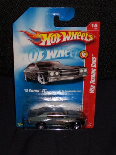 Hot Wheels 2008 091 91 Web Trading Cars # 15 of 24 '70 Chevelle SS Gray Variant 1:64 Scale