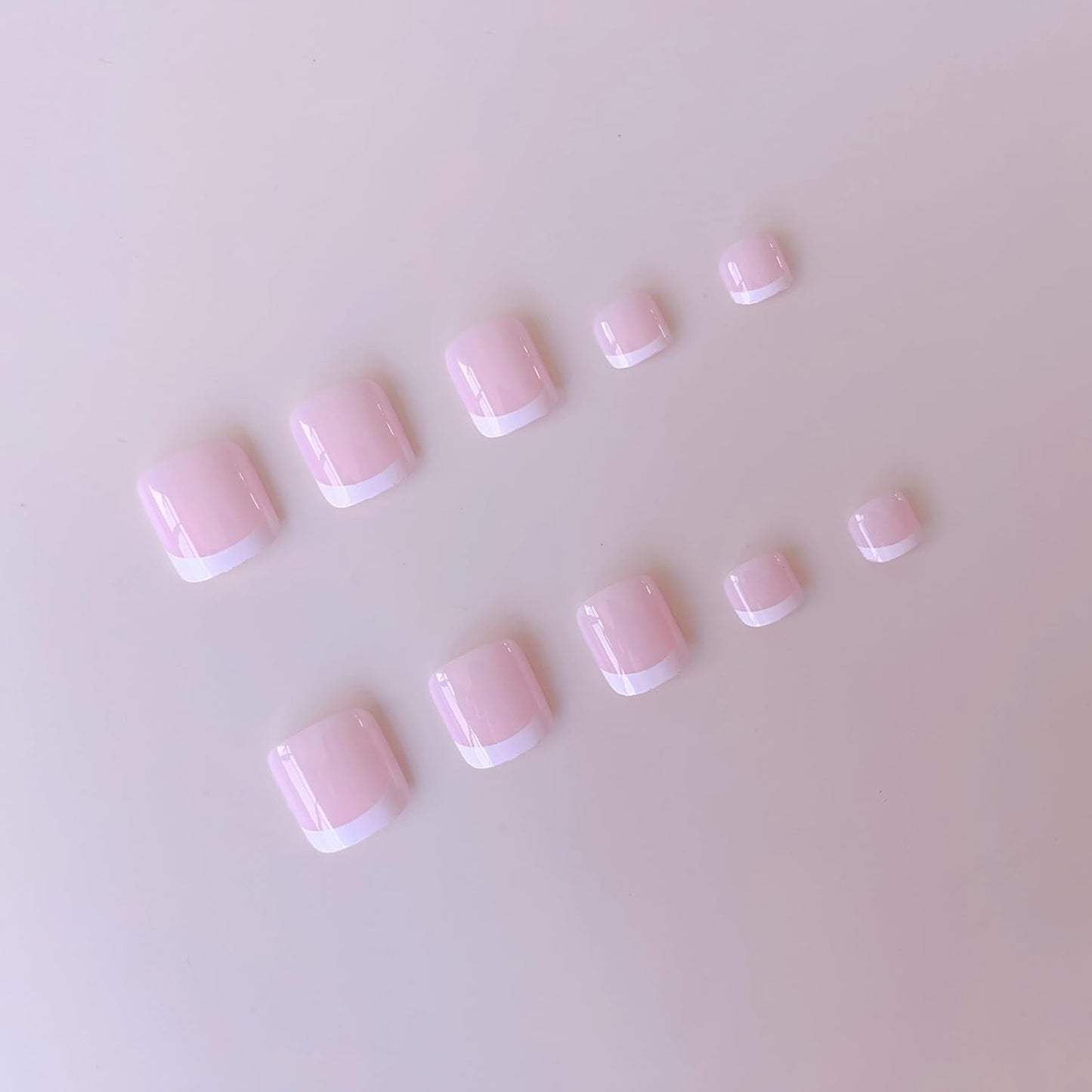 NHIXK 60Pcs Medium Press on Nails & White French Tip Press on Toenails, Square Fake Nais Full Cover Stick on False Nails for Women Beauty and Personal Care NHIXK