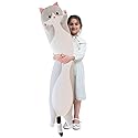 Giant Cat Pillow Plush Cartoon Kitty Sleeping Hugging Pillow, Cuddly Soft Long Kitten Body Pillow Doll Cat Cushion Toy for Kids Girlfriend (Gray,…