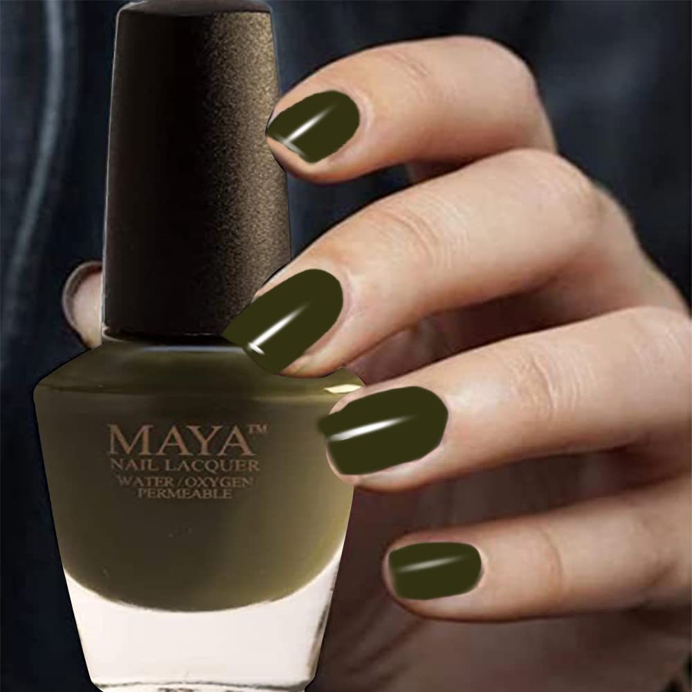 Maya Cosmetics nail polish gift set (Gold gift box (3), Maya Nail Lacquer (Olive You). Breathable, Halal, Made in The USA) Beauty & Personal Care MAYA