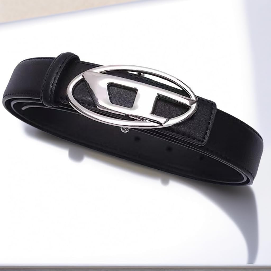 MOLERFO D-Ring Punk Rock Belt for Women: Y2K PU Leather Gothic Belt W/Metal Snap Buckle, Adjustable for Jeans, Dresses (Black)