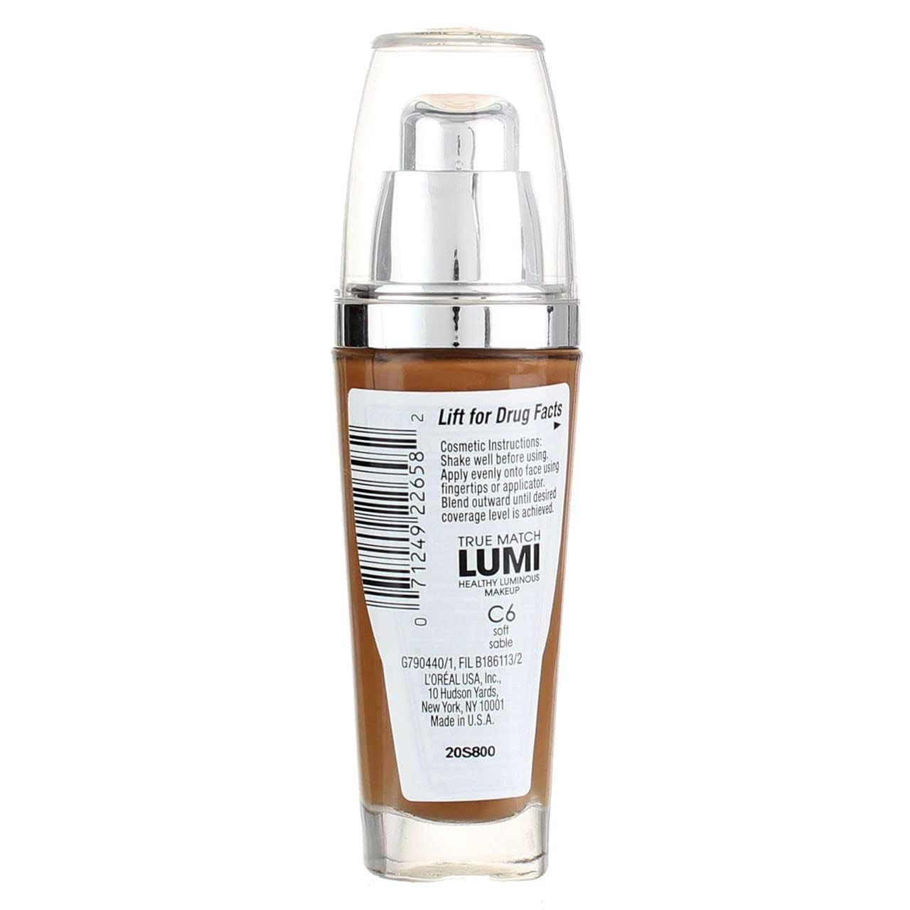 L’Oreal ParisTrue Match Lumi Healthy Luminous Makeup, Soft Sable [C6], 1 oz