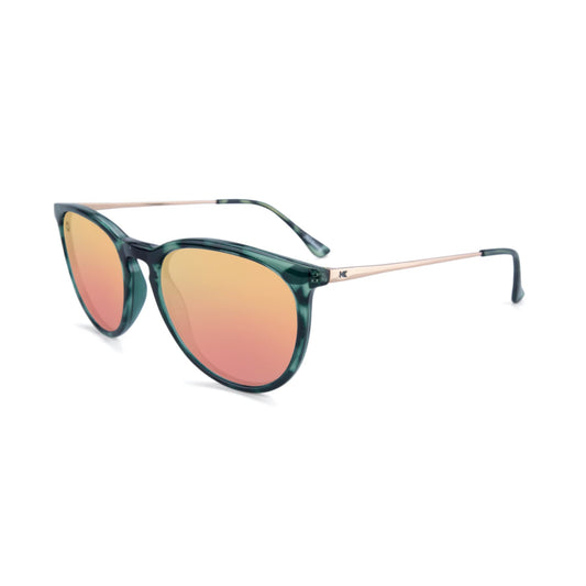 Knockaround Mary Janes Polarized Sunglasses for Women & Men - Impact Resistant Lenses & Full UV400 Protection, Slate Tortoise Shell/Rose Gold