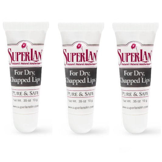 Lanolin Lip Balm 3 pack - Lip Repair for Hot/Dry Weather - Natural Lanolin Nipple Cream - Lip Moisturizer for cracked lips - Hydrating lip care