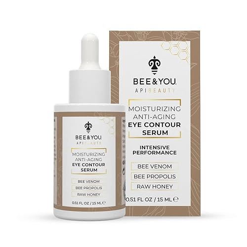 BEE and YOU Eye Serum, Anti Aging, Anti Wrinkle Serum 100% Natural with Bee Venom, Propolis Extract, Raw Honey, Hyaluronic Acid, For Dark Circles