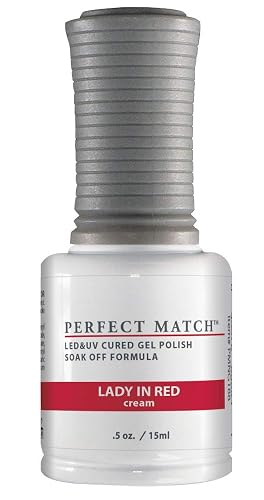 LeChat Perfect Match Gel Polish, Lady In Red Nail laquer, 0.5 Ounce/gel polish soak off cream 0.5ounce. (PMS188) Beauty & Personal Care LECHAT