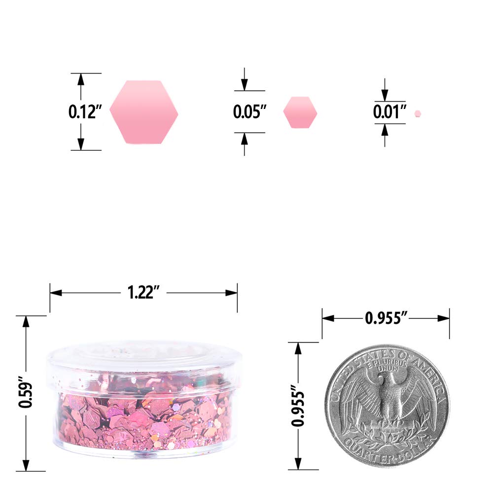 Holographic Chunky Sequins 12 Colors Mixed Laser Cosmetic Glitter for Face, Body, Eye, Hair, Nail Art, Lip Gloss - Festival Glitter Makeup