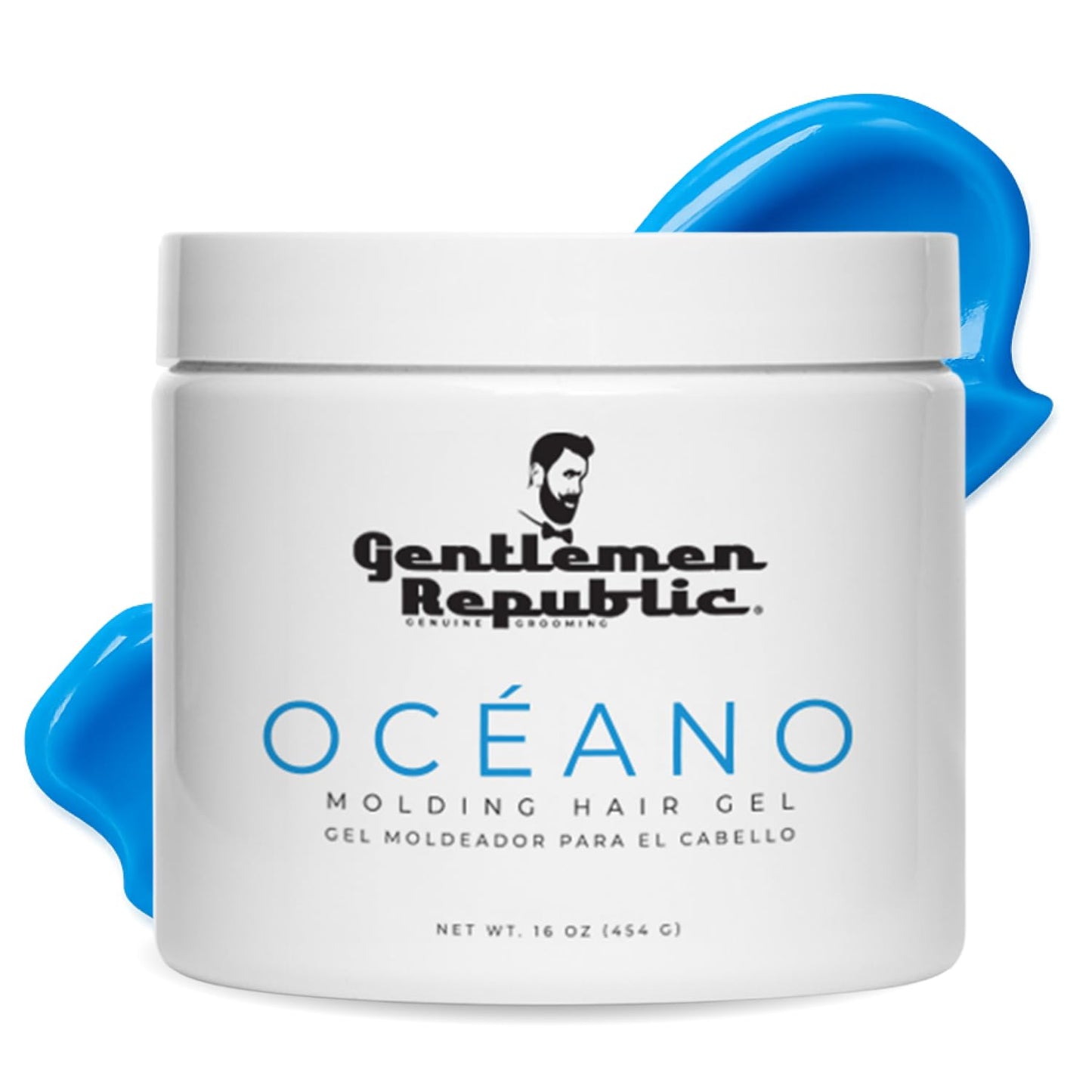 Gentlemen Republic Oceano Men's Hair Gel 16oz - Strong Touchable Hold and High Shine Styling Gel for Hair, 100% Alcohol-Free Professional Formula