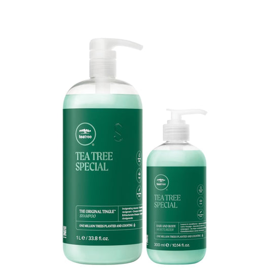 Paul Mitchell Tea Tree Special Shampoo and Hair and Body Moisturizer Head to Toe Set for Hair and Body