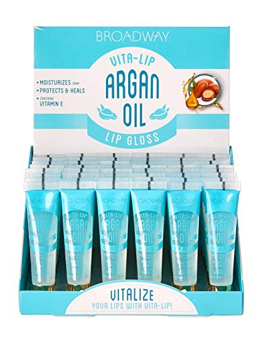 Ruby Kisses Broadway Vita-Lip Clear Lip Gloss (Argan Oil 48 Pack), Ultra-Hydrating & Soothing Formula with Multi-Vitamin Oils, High-Shine Non-Sticky
