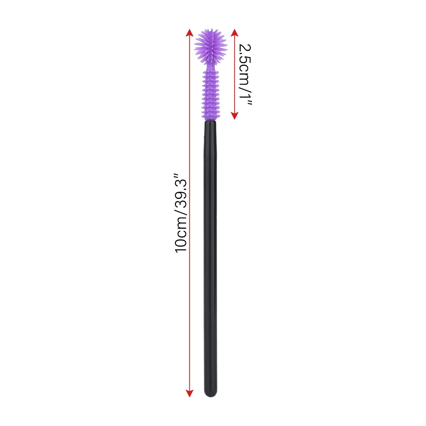 G2PLUS 50PCS Silicone Eyelash Brushes, Purple Disposable Mascara Wands, Adjustable Ball- Shape Eyelash Spoolies, Eyebrow Brushes for Eyelash Extension