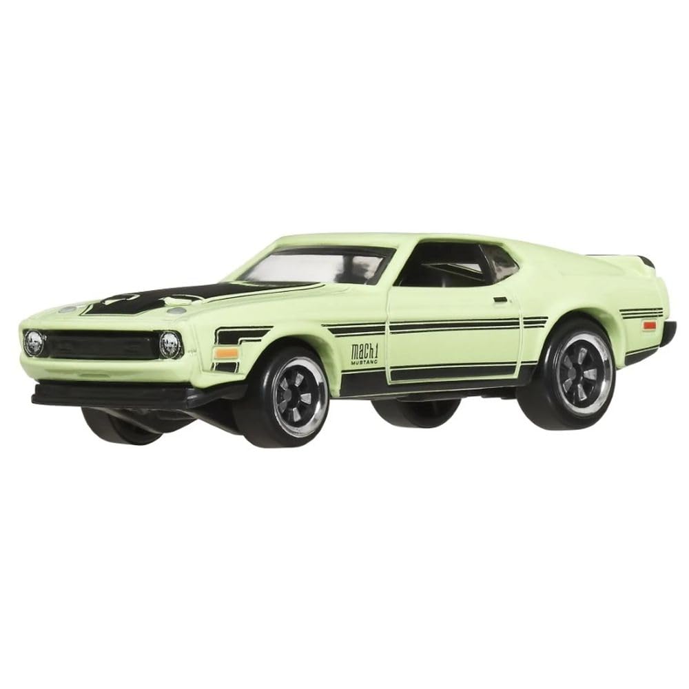 Hot Wheels '71 Ford Mustang Mach 1 [Green], 3/5 Series, 1:64 Scale Die-Cast Car