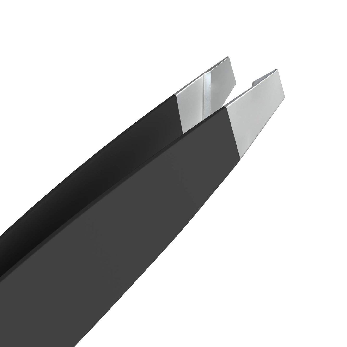 Tweezees Precision Black Stainless Steel Tweezers | Professional Slant Tip & Splinter Tip Tweezer For Eyebrows | Extra Sharp Hair Removal Tool |