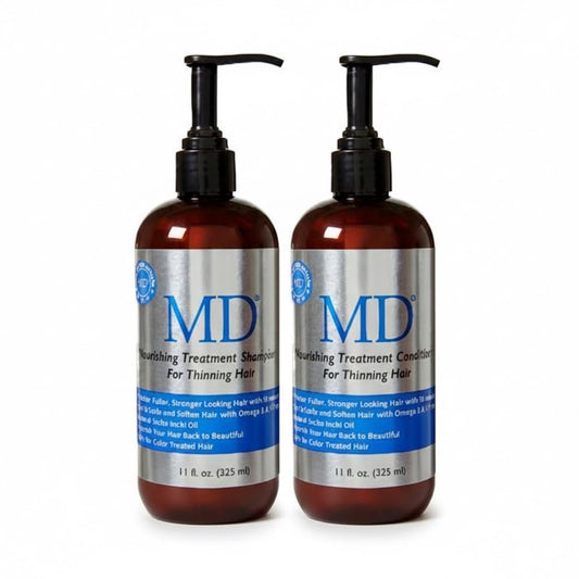 MD Revitalizing Shampoo & Conditioner Bundle (Set of 2/325 ml Each) - Moisturizing Hydrating Damaged Hair Shampoo & Conditioner with Aloe, Sacha Inchi