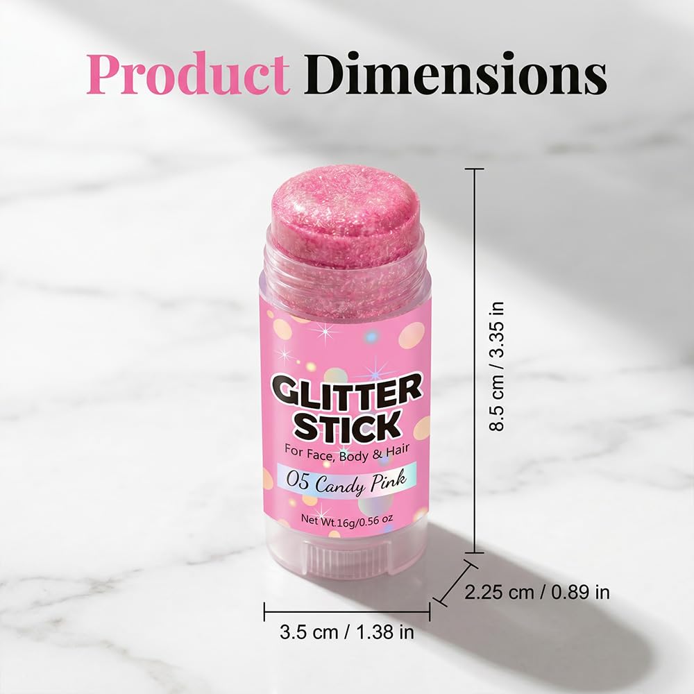 4th of July Patriotic Body Glitter Stick, Red White Blue Face Glitter Stick Makeup for Womens Body Hair Face Fourth Outfit Party Festival Football