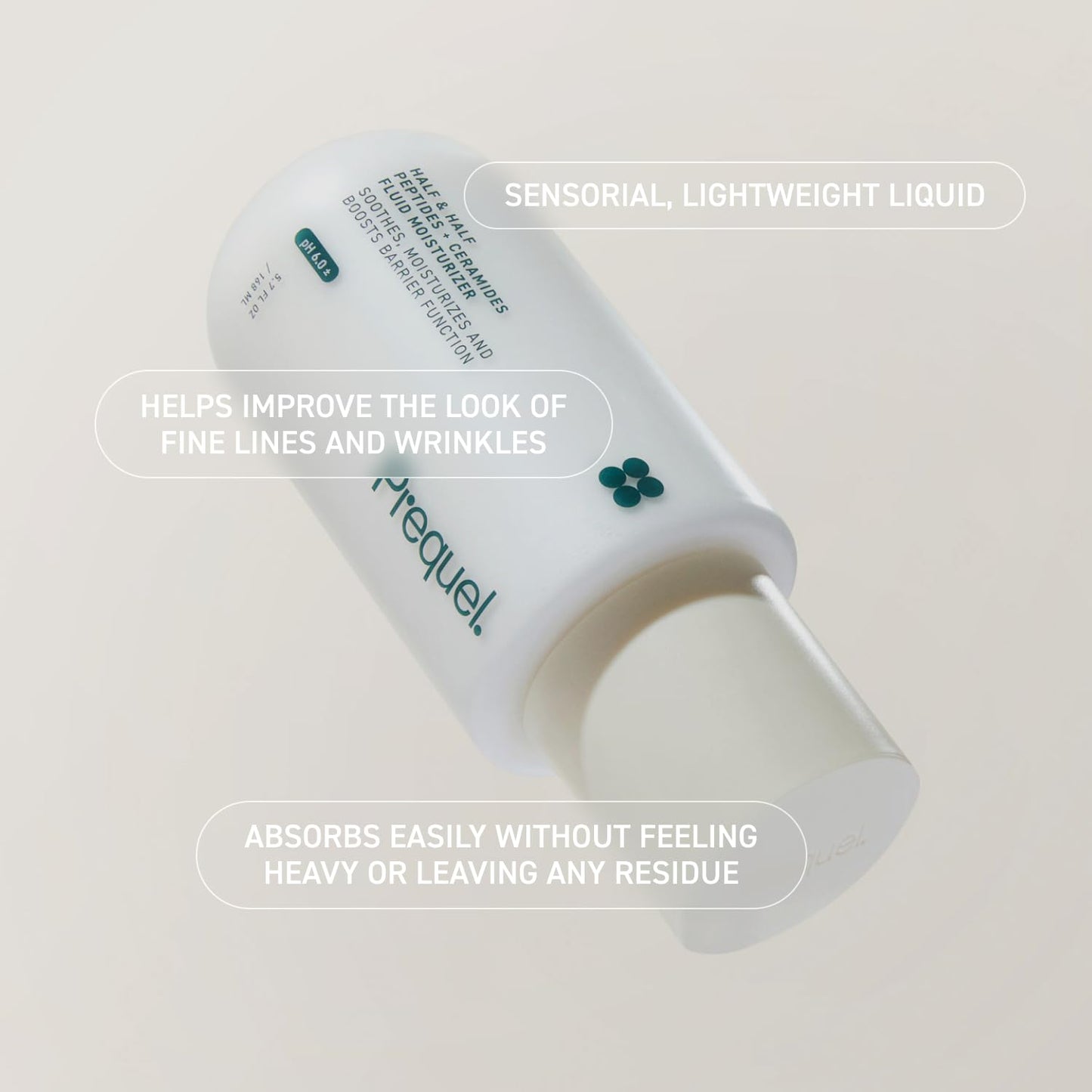Prequel Skin Half and Half Fluid Moisturizer Face Cream. Lightweight Ceramide Peptide Lotion for All Skin Types, including Dry and Sensitive Beauty and Personal Care Prequel