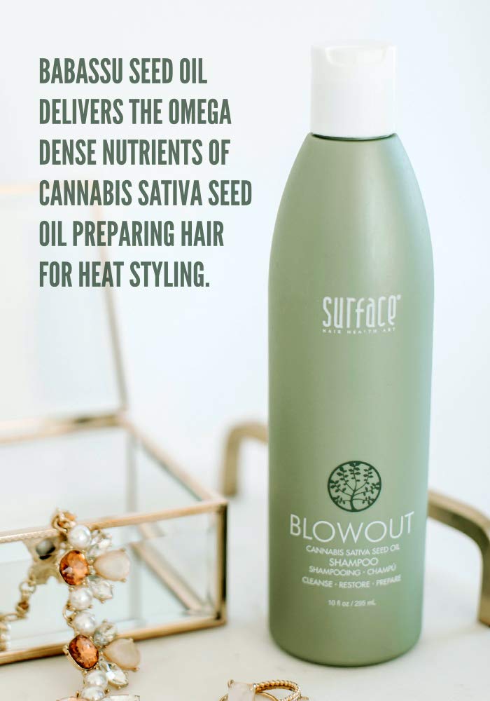 Surface Hair - Blowout Shampoo - Organic Shampoo for Women and Men, Heat-Resistant with Babassu Oil for Longer Lasting Blowouts - 10 fl oz