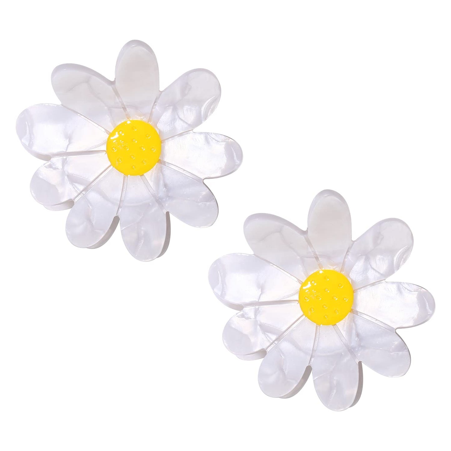 Vokone Flower Claw Clip Acrylic Daisy Sunflower Claw Hair Clip for Women Hair Jaw Grip Strong Holder for Thick Thin Hair (Daisy)