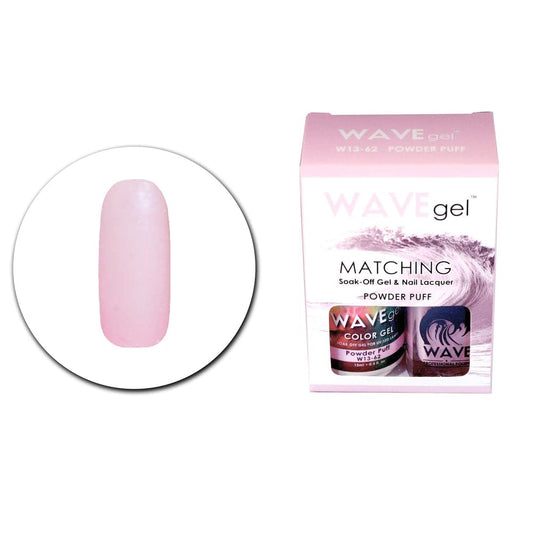 WAVEGEL Soak-0ff Gel & Nail Lacquer Matching Duo Set - Powder Puff - W1362-1362 I 0.5 Oz Beauty & Personal Care WAVE gel
