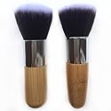 RN BEAUTY 2 Pieces Makeup Brushes Blush Brush Foundation Brush With Bamboo Handle Contour Bronzer Face Blender Brush for Liquid Cream Powder Mineral