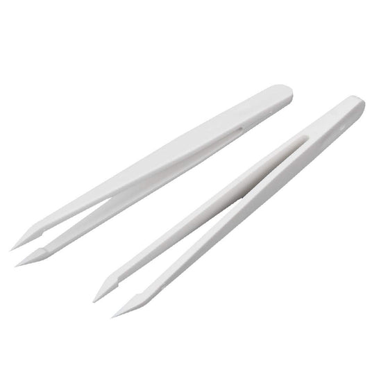 New Lon0167 2pcs 12cm Featured Long Anti Static reliable efficacy Plastic Pointed Tip Tweezer Nipper White(id:e05 f0 47 b04) Beauty and Personal Care Lon0167