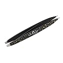 F.A.R.A.H. Z-Tweeze Professional Stainless Steel Dual Ended Precision Tweezers Galaxy Gold Style with Slanted and Pointed Tips