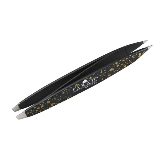 F.A.R.A.H. Z-Tweeze Professional Stainless Steel Dual Ended Precision Tweezers Galaxy Gold Style with Slanted and Pointed Tips Beauty & Personal Care F.A.R.A.H