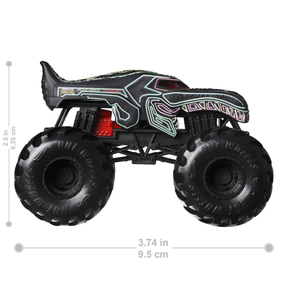 Hot Wheels Monster Trucks Oversized 1:24 Scale Diecast Neon Mega Wrex