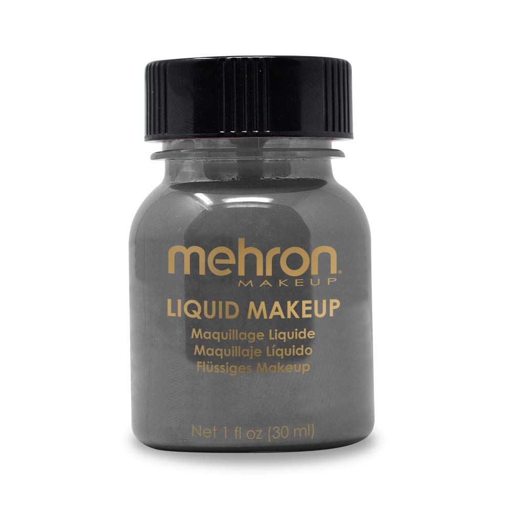 Mehron Makeup Liquid Makeup | Face Paint and Body Paint Perfect for Halloween, Cosplay I Air Brush Compatible Body Paint (1 oz) (MONSTER GREY)