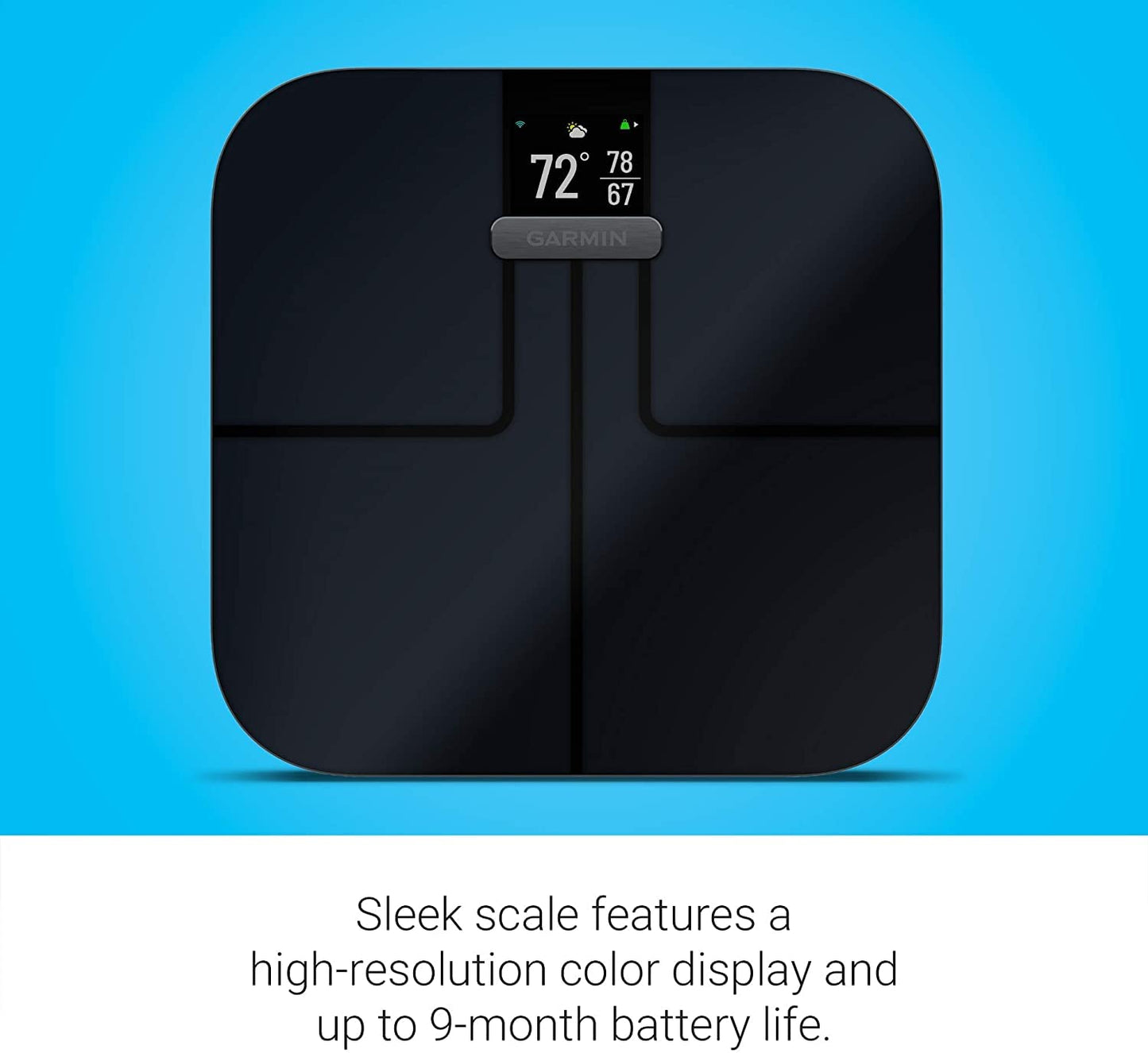 Garmin Index S2, Smart Scale with Wireless Connectivity, Measure Body Fat, Muscle, Bone Mass, Body Water and More-Black (010-02294-02)