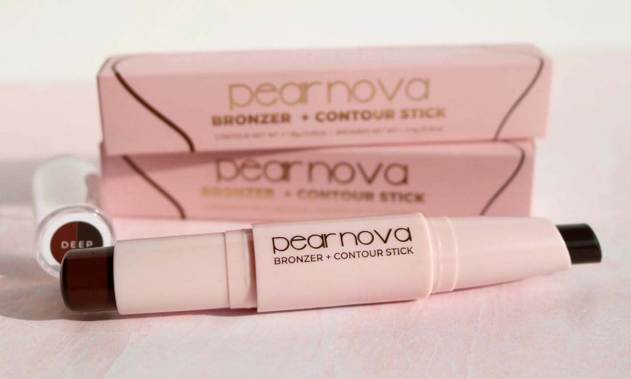 Pear Nova Bronzer and Contour Stick, 2-in-1 Cream Formula (Deep)