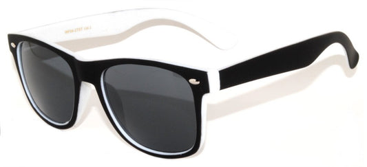 OWL Retro 80’s Two Tone Black - White Vintage Smoke Lens Sunglasses